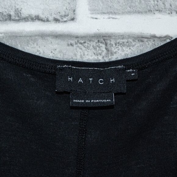 HATCH Maternity Women's Scoop Neck Tee in Black lyocell cotton sz 1 - Picture 2 of 9